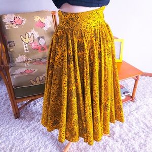 Vintage 1950s Skirt Abstract Pattern Rockabilly